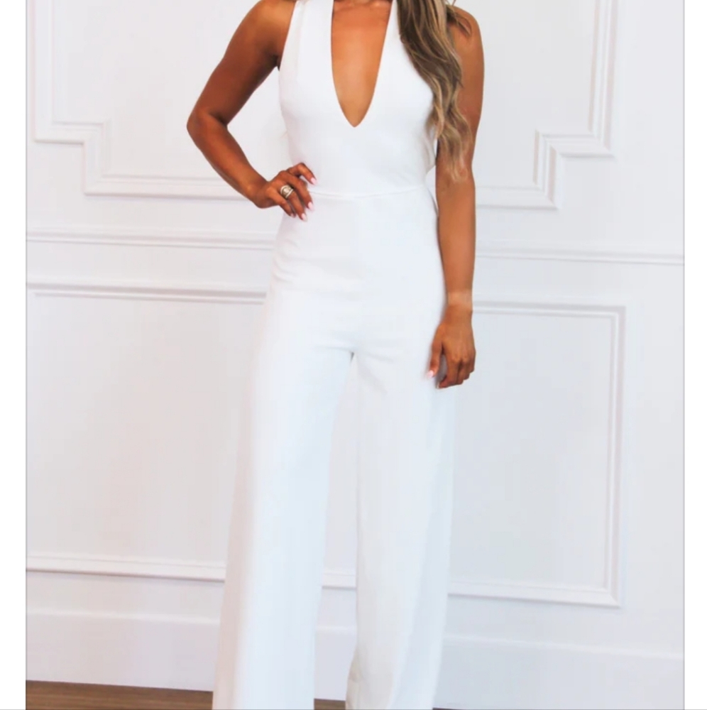 NWT White cross back jumpsuit